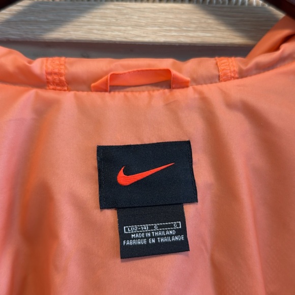 Kids Nike Navy Mesh Jacket With Hood and Orange Inner Lining, L (12-14) - Picture 6 of 7